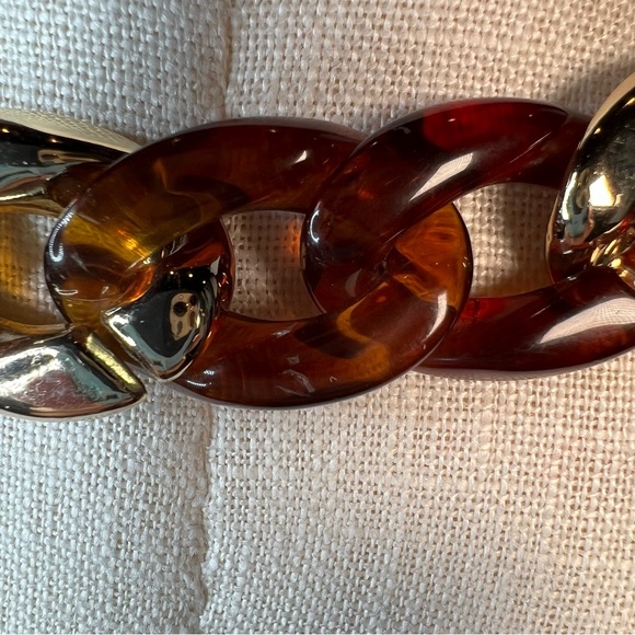 J. Crew Factory Tortoise Chain Necklace NWT - Picture 6 of 7